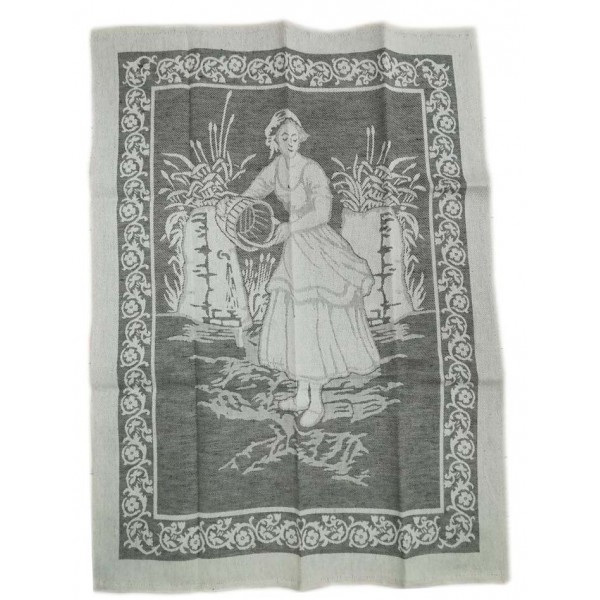 Linen Blend Tea Towel With Donzella Design