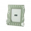 Photo Frame In Perforated Lacquered Metal With Roses - Sage Green