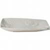 Ceramic Centerpiece/Valet Tray with Relief Roses - White