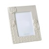 Ceramic Photo Frame with Roses an relief Linees in White