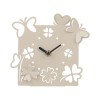 Favor Clock With Butterflies and Four Leaf Clover In Perforated Metal