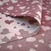 Tea Towel -Blend Linen - Burgundy Color - Hearts decoration