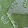 Tea Towel -Blend Linen - Green Color - Hearts decoration