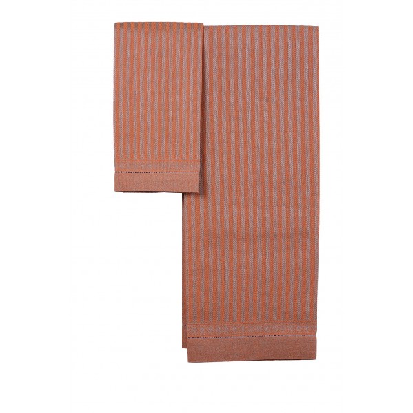 Pair of Pure Linen Towels With Lines Design